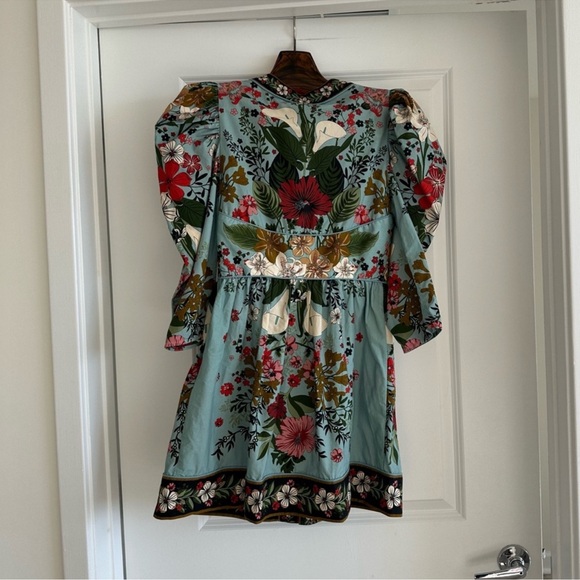 Farm Rio Blue Beauty Bouquet Mini Dress - Picture 8 of 8